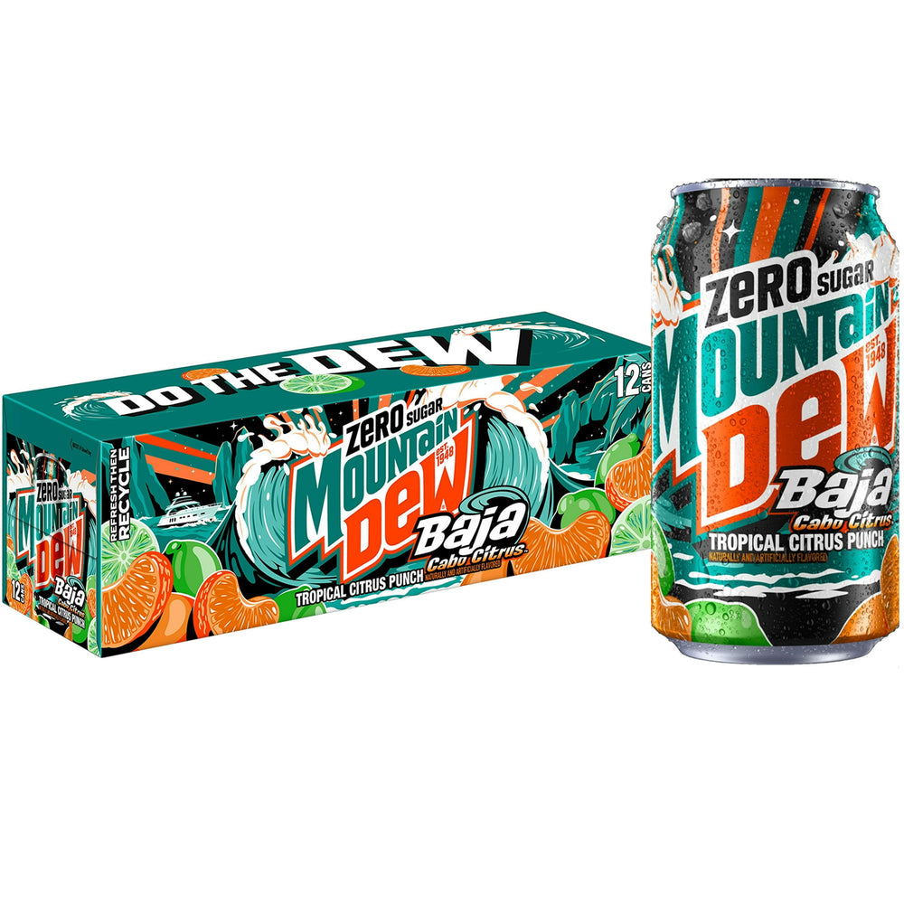 Mountain Dew Baja Blast Cabo Citrus Soda Zero Sugar · Refresco · 12 latas de 355 ml