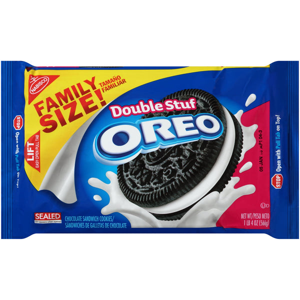 OREO Double Stuf Chocolate Plastic Tray · Galletas · 567 g · charola · tamaño familiar