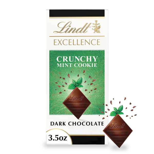 Lindt EXCELLENCE Mint Cookie Dark Chocolate Bar Dark · Galletas · 99 g