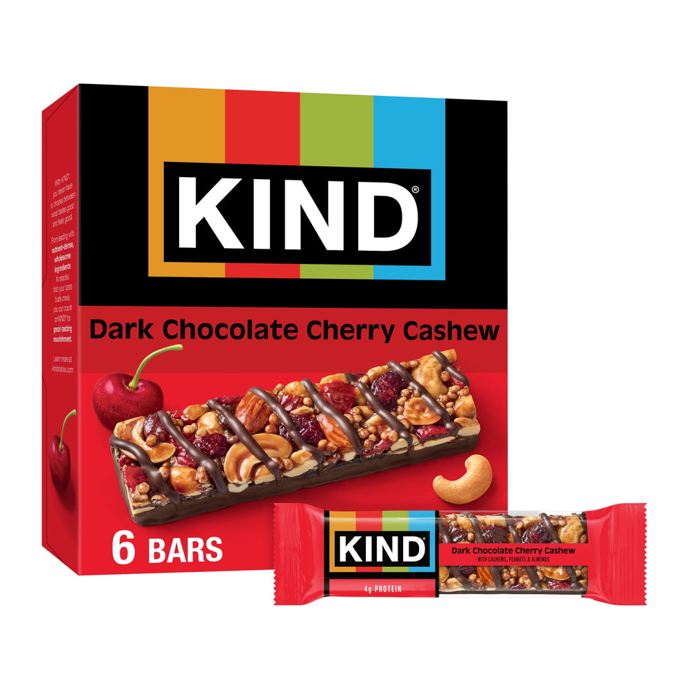 KIND Dark Chocolate Cherry Cashew · Barra · 6 pzas de 40 g