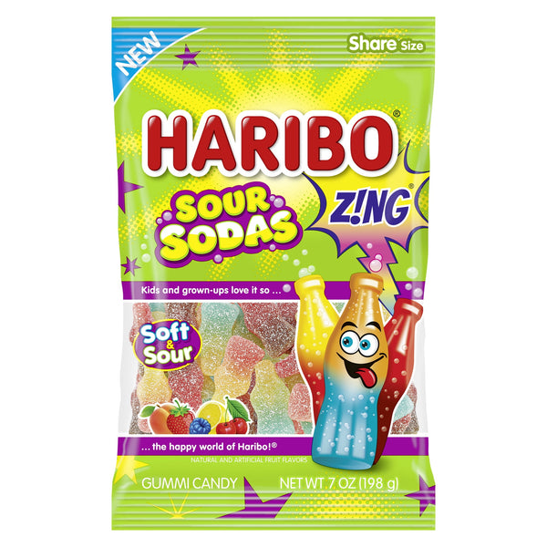 Haribo Sour Soda Original Assorted Sour · Gomitas · 198 g · bolsa
