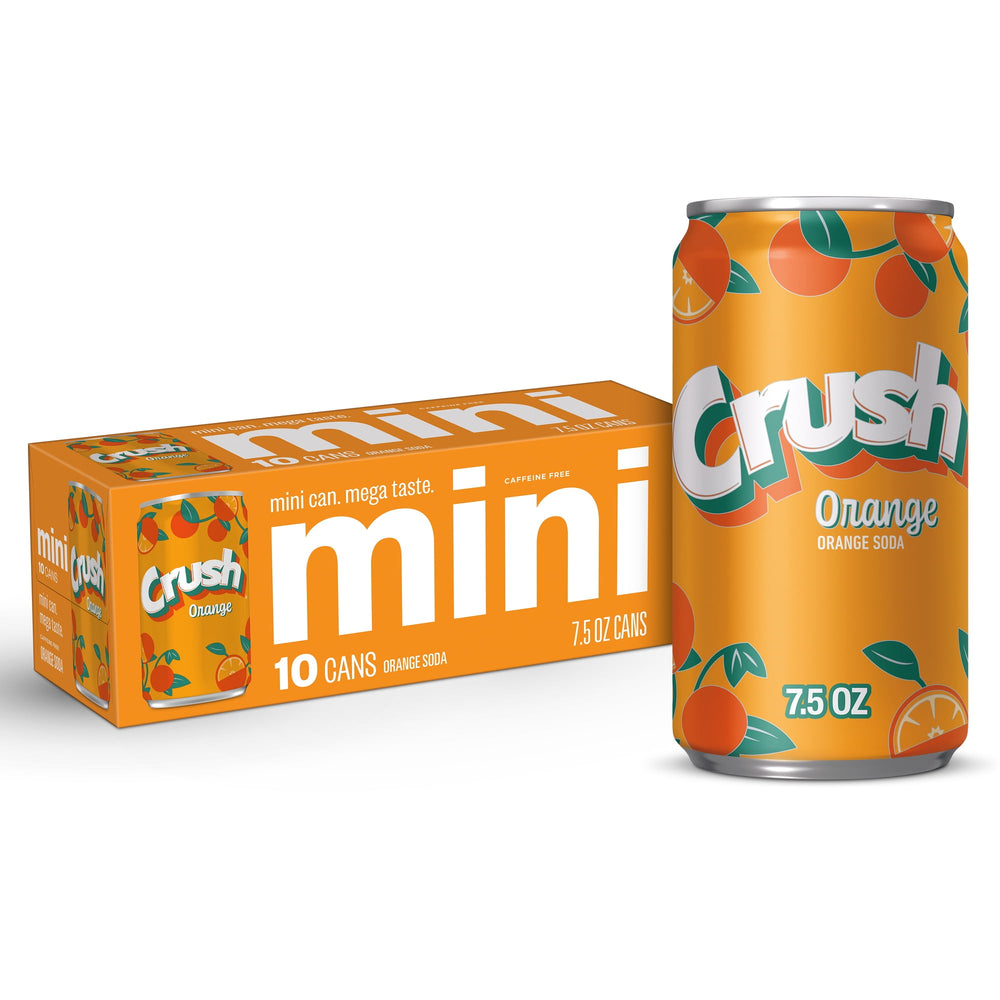 Crush Orange Mini Caffeine Free · Refresco · 10 latas de 222 ml