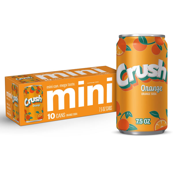 Crush Orange Mini Caffeine Free · Refresco · 10 latas de 222 ml