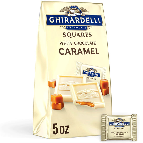 GHIRARDELLI White Chocolate SQUARES with Caramel Filling · Caramelos · 142 g · bolsa