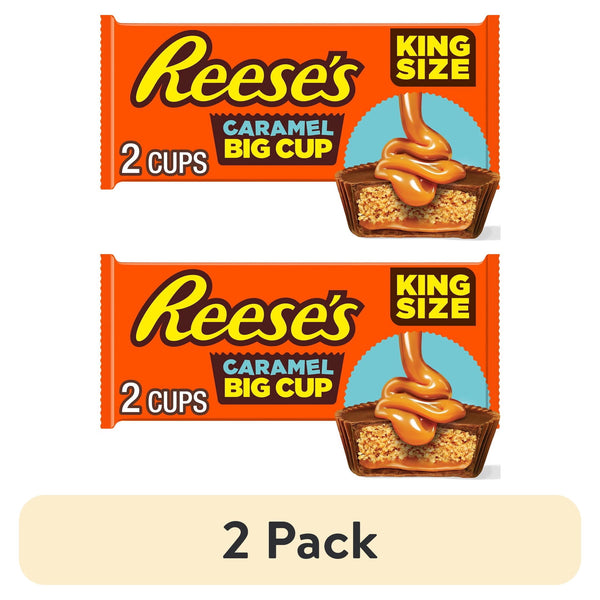 Reese's Big Cup Caramel Milk Chocolate Peanut Butter Cups · Caramelos · 2 pack de 79 g · tamaño king