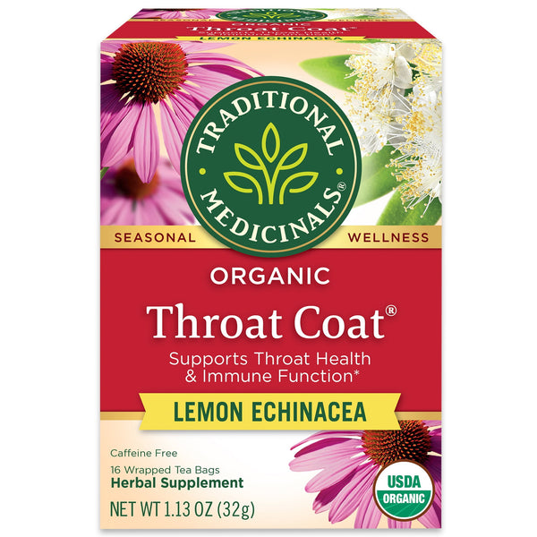 Traditional Medicinals Organic Throat Coat Lemon Echinacea · Té · 16 pzas