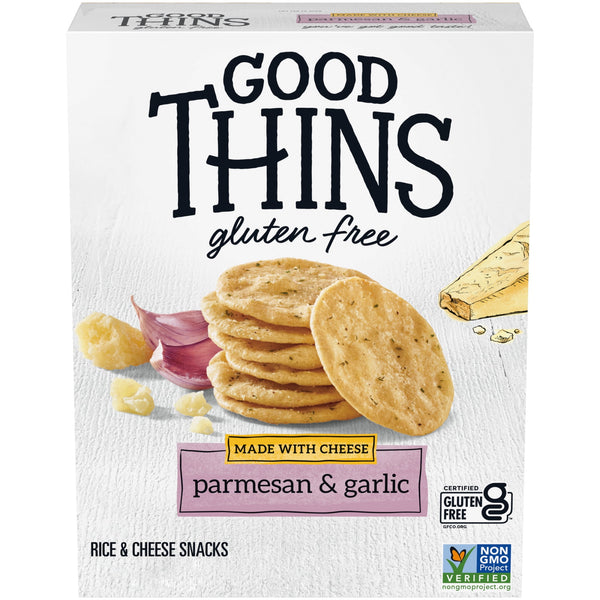GOOD THINS Parmesan & Garlic Rice & Cheese Gluten Free · Galletas saladas · 99 g