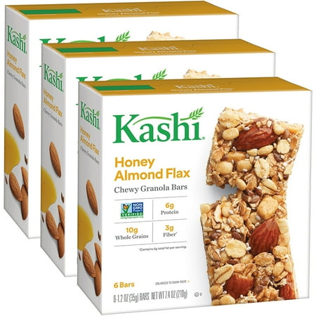 Kashi Honey Almond Flax · Barras · 6 pzas de 34 g