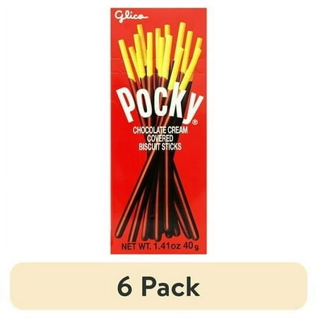 Glico Pocky Chocolate Covered Biscuit Sticks · Galletas · 6 pack de 40 g