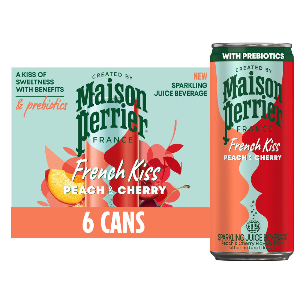 Maison Perrier French Kiss Sparkling Juice Beverage Peach · Bebida · 6 pack · 1.98 L