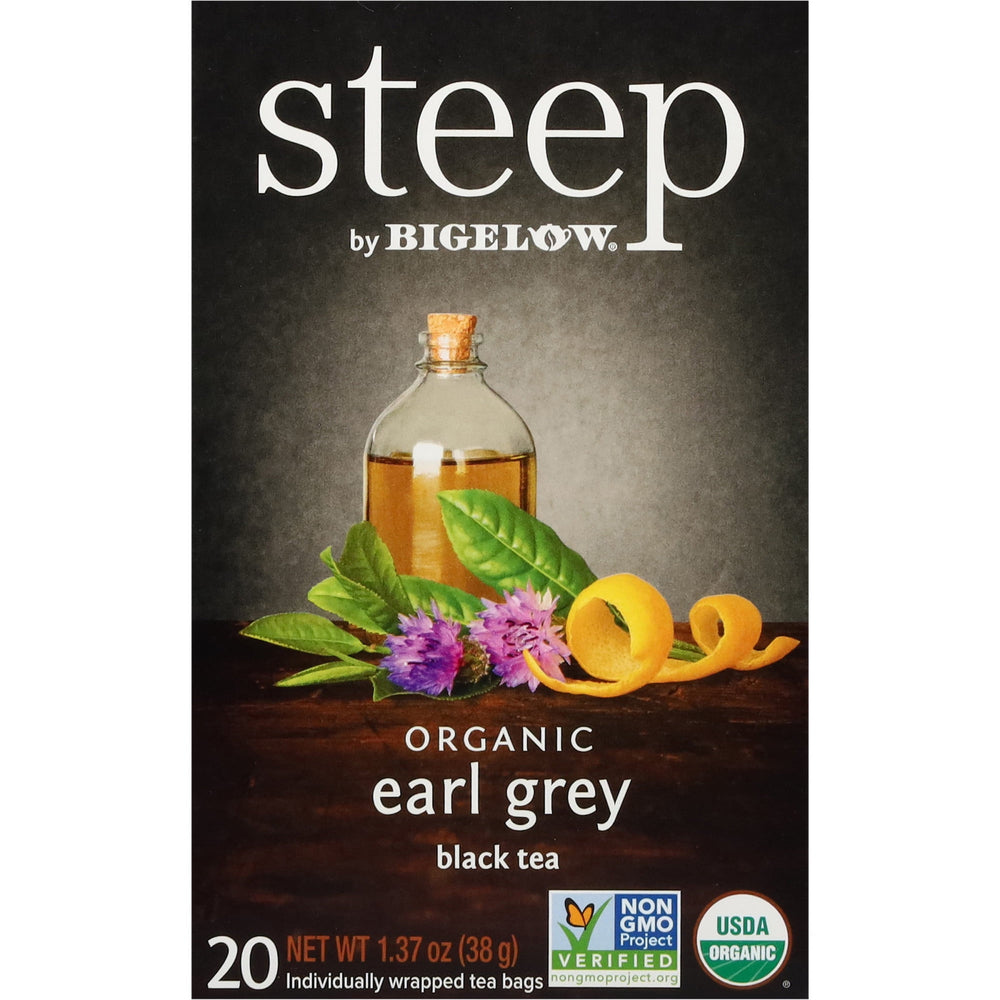 Steep by Bigelow Organic Black Tea Earl Grey · Té · 20 pzas