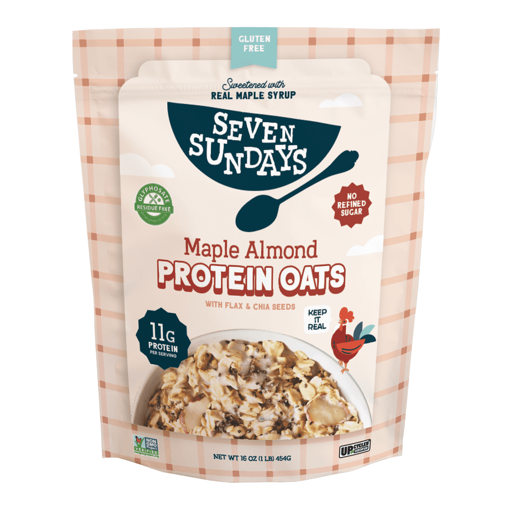 Seven Sundays Maple Almond Flax Chia Protein Oats sin gluten · Cereal · 454 g · bolsa