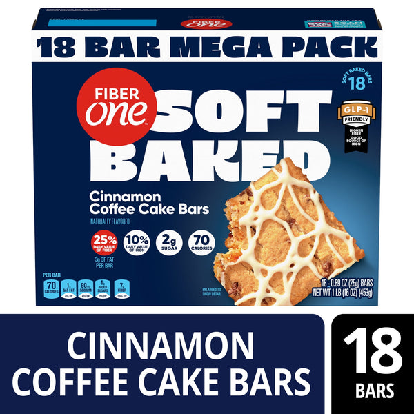 Fiber One Cinnamon Cake Fiber · Café y cremas · 18 pzas · 454 g