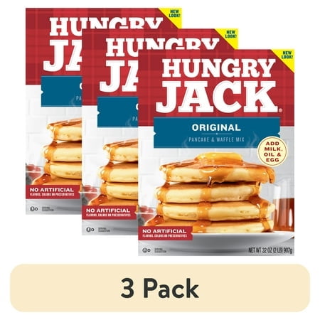 Hungry Jack Original and Waffle · Mezcla para hornear · 3 pack de 907 g