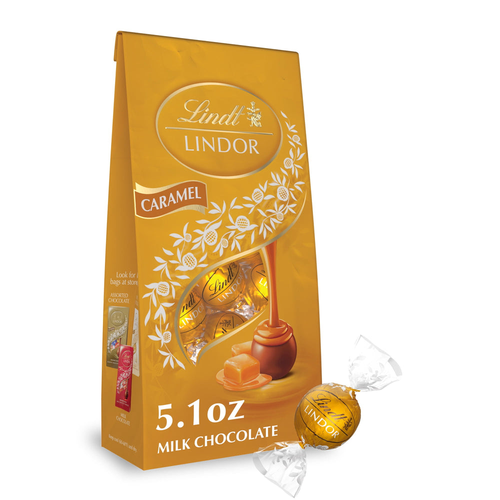 Lindt Lindor Caramel Chocolate Bag Milk Chocolate Truffles · Papas · 145 g · bolsa