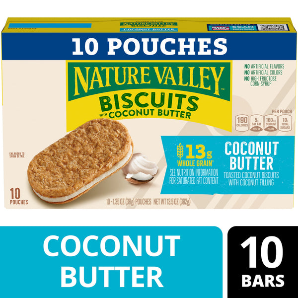 Nature Valley Biscuit Sandwiches Coconut Butter · Galletas · 10 barras de 383 g