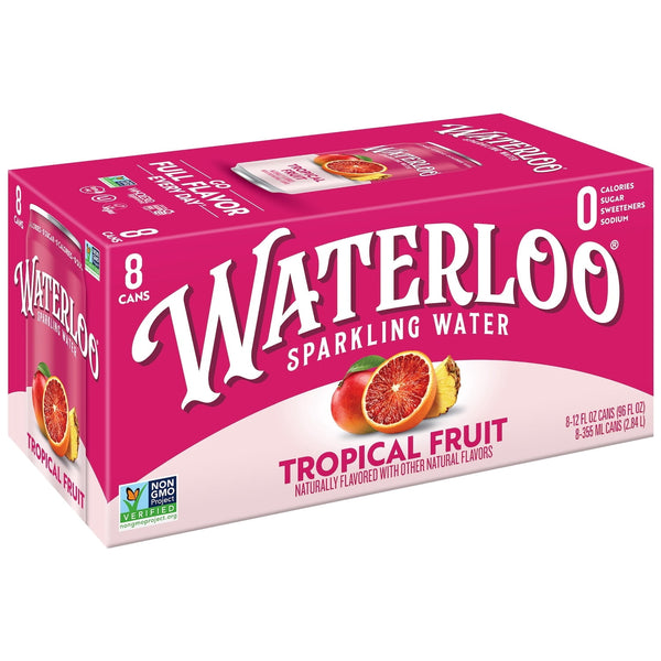 Waterloo Tropical Fruit · Agua mineral · 8 latas de 355 ml