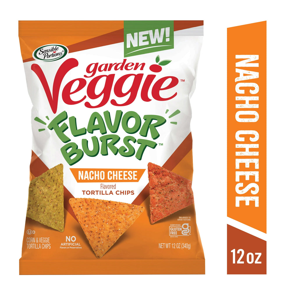 Sensible Portions Garden Veggie Burst Nacho Cheese · Totopos · 340 g