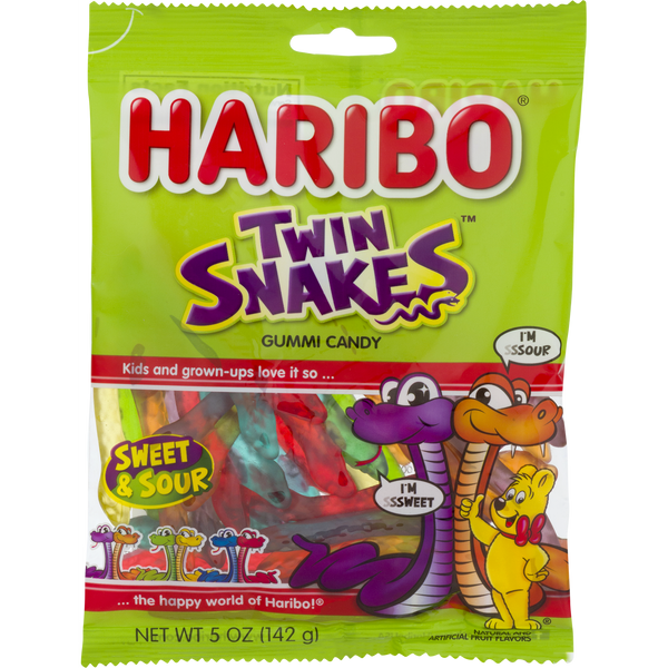 Haribo Twin Snakes Sweet & Sour Gummi Candies · Gomitas · 142 g