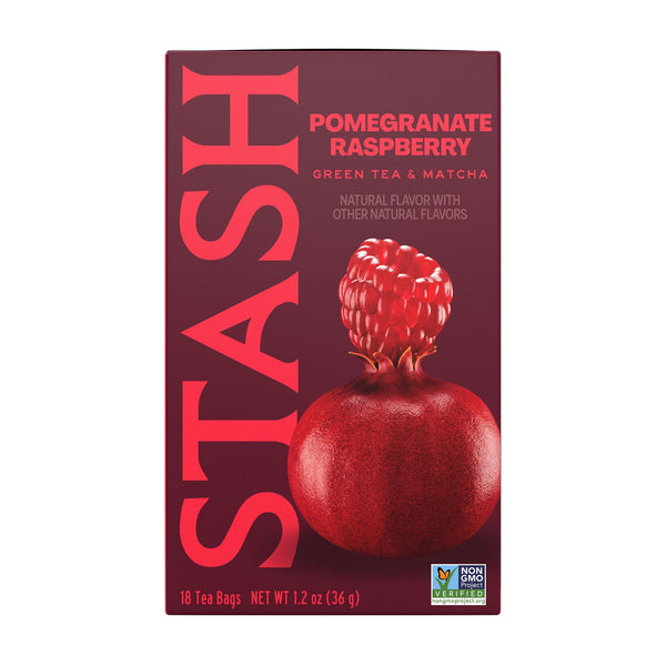 Stash Tea Pomegranate Raspberry Green Tea Bags With Matcha · Té · 18 pzas