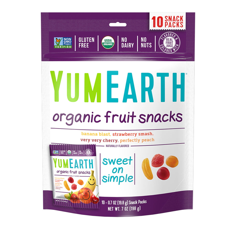 YumEarth Organic - Vegan & Organic Fruit Gluten Free · Gomitas de fruta · 10 pzas