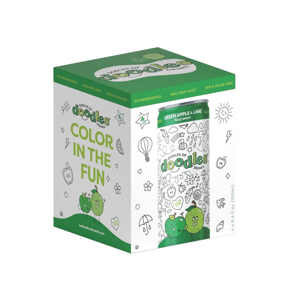Oodles of Doodles Sparkling Apple Lime Kids Gluten-Free · Bebida · 4 pack de 248 ml