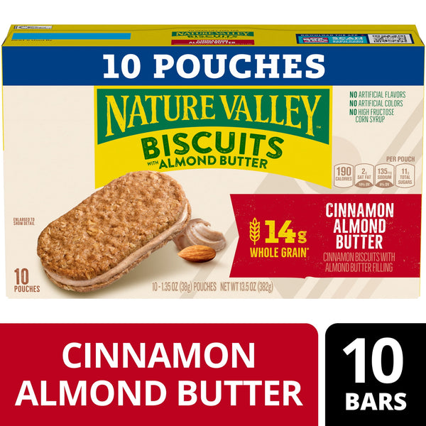 Nature Valley Biscuit Sandwiches Cinnamon Almond Butter · Galletas · 10 barras de 383 g