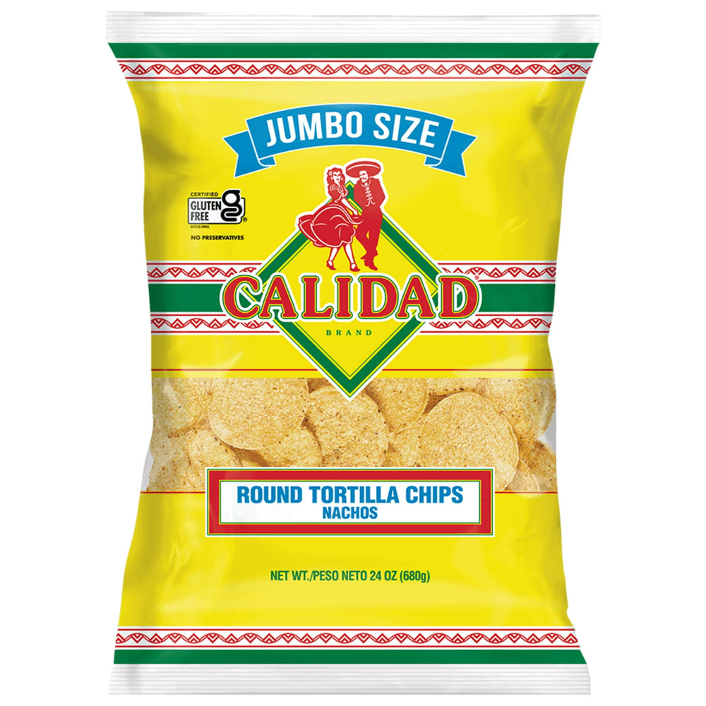 Calidad Round Yellow Corn · Totopos · 680 g · bolsa · jumbo