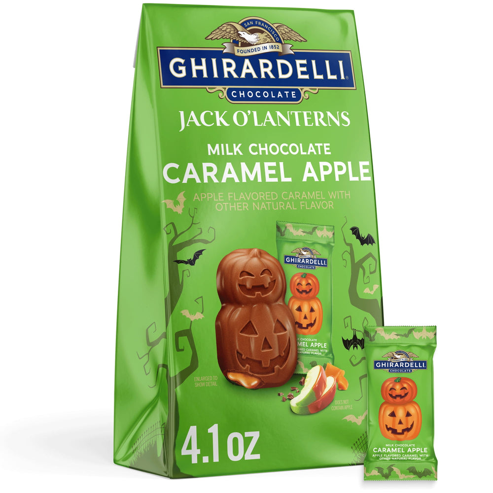 GHIRARDELLI Milk Chocolate Caramel Apple Jack O' Lanterns · Caramelos · 116 g · bolsa