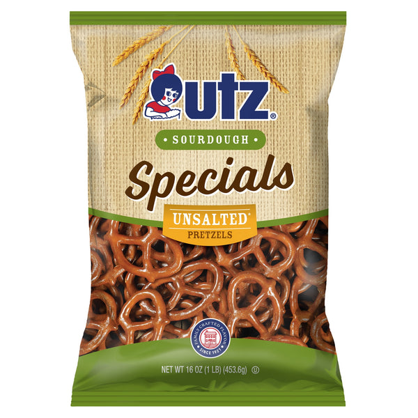 Utz Sourdough Specials Unsalted · Pretzels · 454 g · bolsa