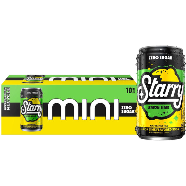 Starry Lemon Lime Zero Sugar Mini · Refresco · 10 latas de 222 ml