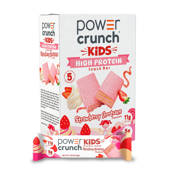 Power Crunch KIDS Strawberry Cream · Pastelitos · 5 pzas de 32 g