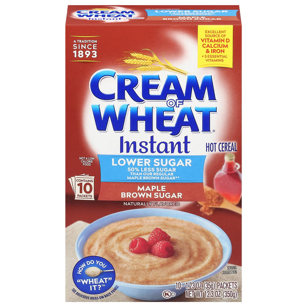 Cream of Wheat Instant Maple Brown Sugar Lower Sugar · Cereal · 35 g · caja