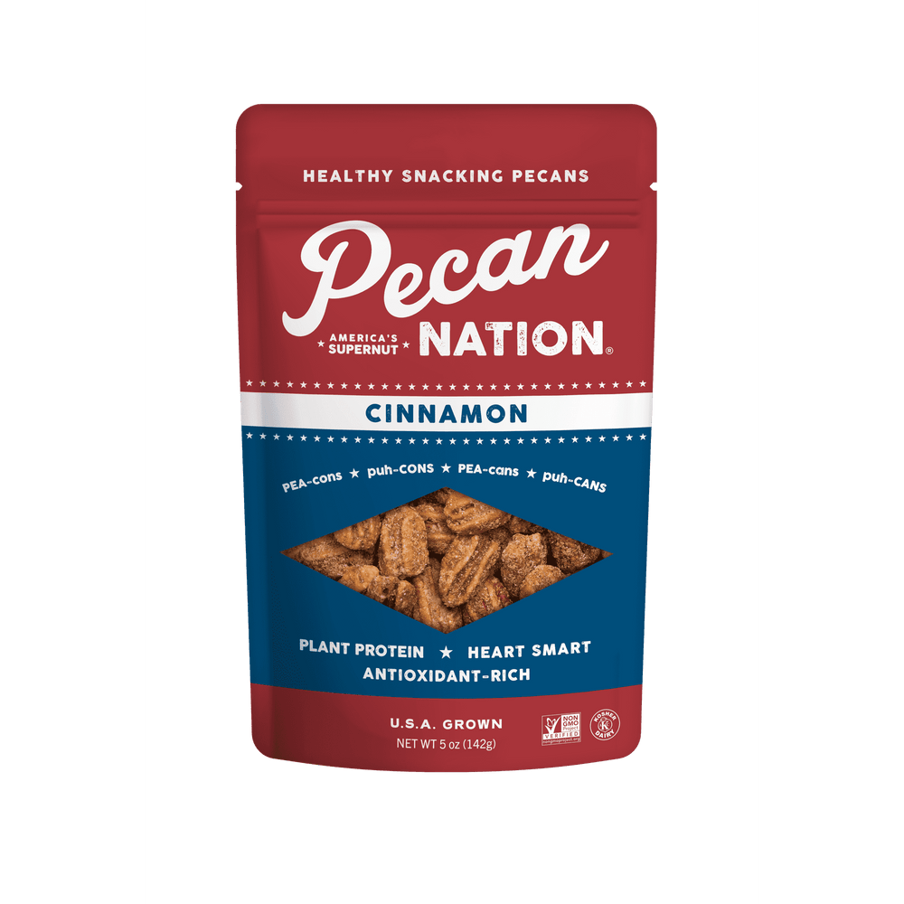 Pecan Nation Cinnamon Snacking Pecans Gluten Free · Nueces · 142 g · bolsa