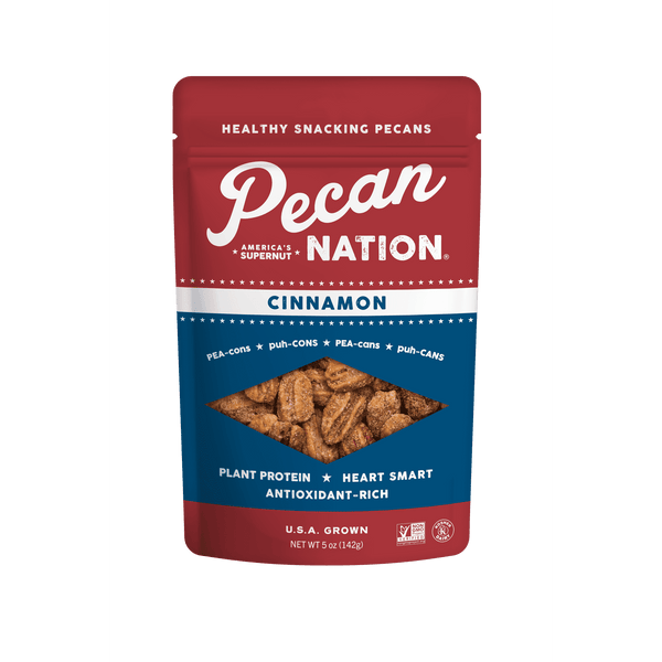 Pecan Nation Cinnamon Snacking Pecans Gluten Free · Nueces · 142 g · bolsa