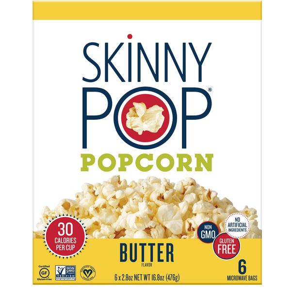 SkinnyPop Butter Gluten-Free · Palomitas · 6 pzas de 79 g