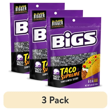 BIGS Sunflower Seeds Taco Bell Taco Supreme · Nueces · 3 pack de 152 g