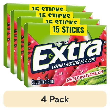 Extra Sweet Watermelon Single Pack - 15 Stick sin azúcar · Chicles y mentas · 4 pack
