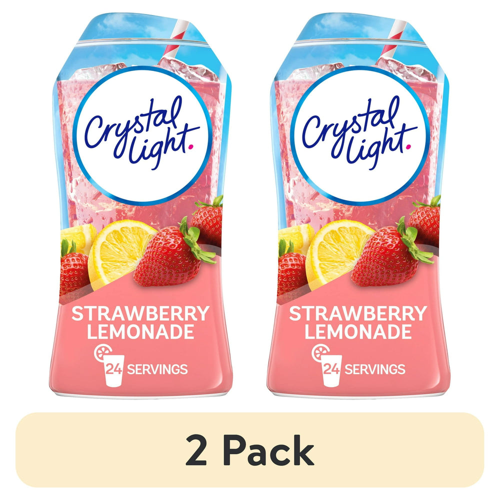 Crystal Light Liquid Strawberry Lemonade Naturally · Polvo para agua · 2 botellas de 48 ml