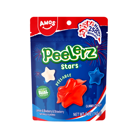 AMOS Peelerz Stars Red White & Blue sin gluten · Gomitas · 142 g