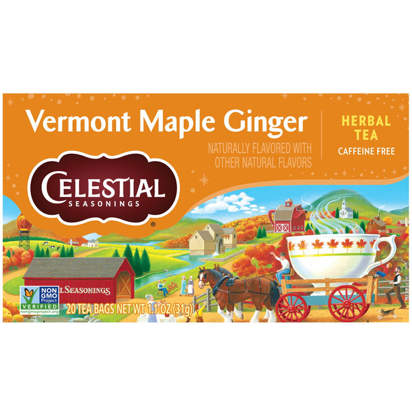 Celestial Seasonings Vermont Maple Ginger Herbal Tea Caffeine Free · Salsa y sazonador · 20 pzas