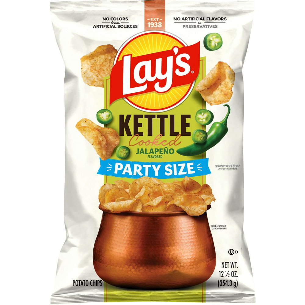 Lay’s Jalapeno Kettle Cooked · Papas · 354 g · bolsa · tamaño fiesta