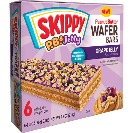 SKIPPY P.B. & Jelly Peanut Butter And Grape Jelly Coated · Galletas · 6 pzas de 221 g