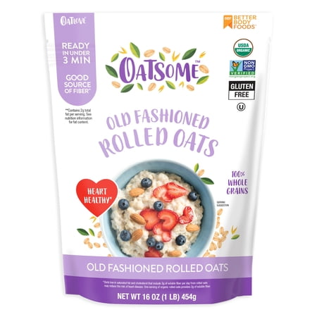 Oatsome Organic & Rolled Oats sin gluten · Cereal · 454 g · bolsa