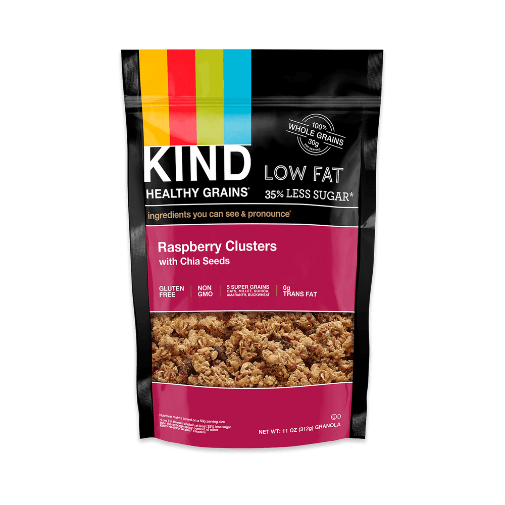 KIND Healthy Grains Clusters Raspberry with Chia Seeds Gluten Free · Granola · 312 g · bolsa