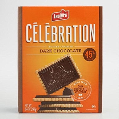 Leclerc Celebration 45% Dark Chocolate · Galletas · 240 g