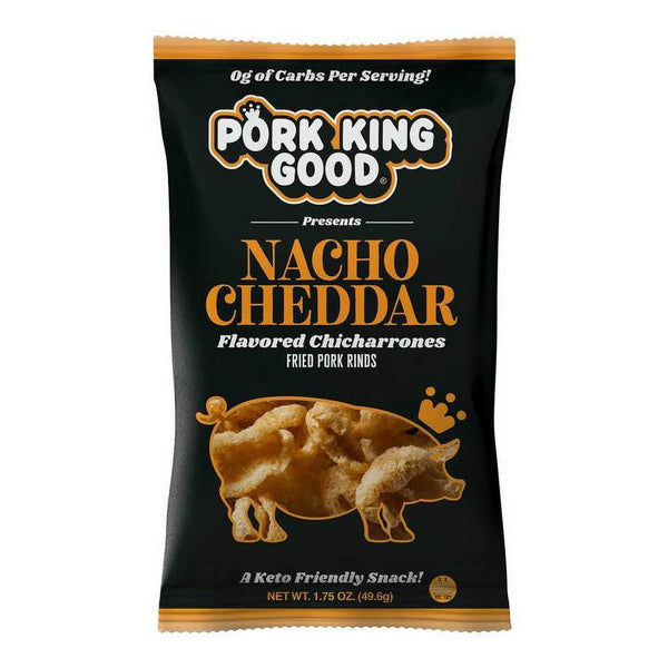 Pork King Good Nacho Cheddar Fried Pork Rinds Gluten-Free · Totopos · 50 g