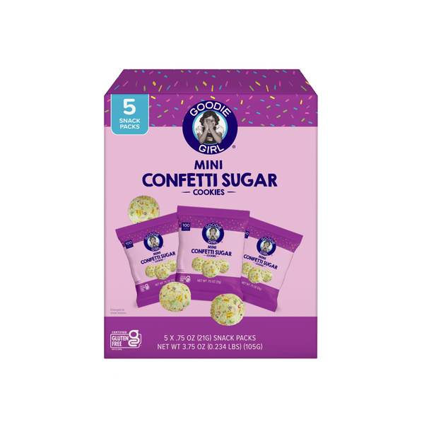 Goodie Girl Confetti Mini Sugar Gluten Free · Galletas · 5 pzas de 21 g