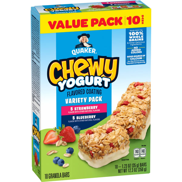 Quaker Yogurt Strawberry and Blueberry Variety · Pastelitos · 10 pzas de 349 g