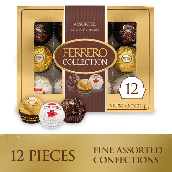 Ferrero Collection Gourmet Gift Box 12 Assorted Chocolate Dark Chocolate Milk Chocolate · Caramelos · 130 g · caja